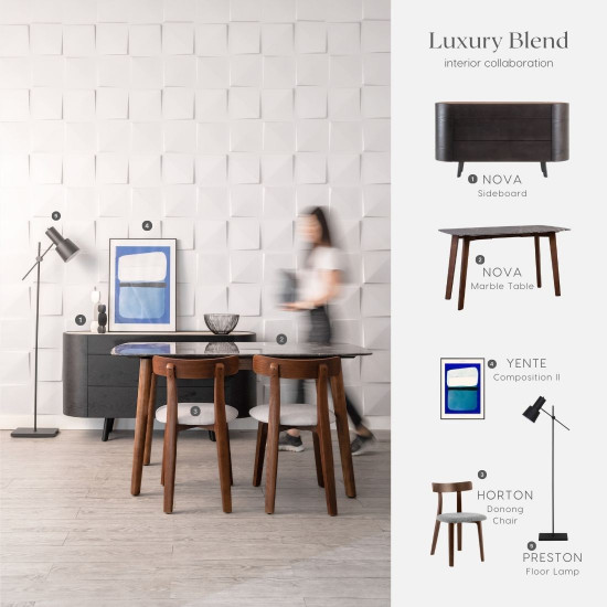 NOVA Marble Table, Dark Grey, L160 [Newly Displayed] 